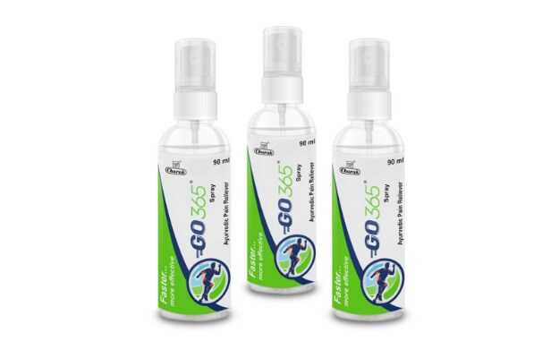 Charak GO365 Ayurvedic Pain Reliever Spray Pack of 3 (90ml Each)