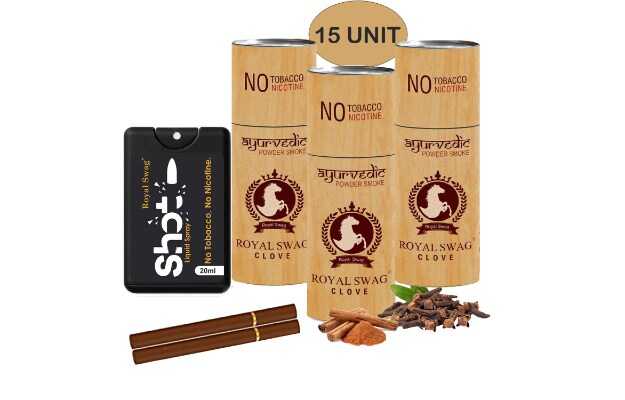 Royal Swag Ayurvedic & Herbal Cigarette, Clove Flavour (3 Pack of 15 Sticks) 