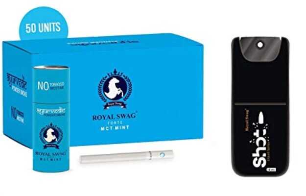 Royal Swag Ayurvedic & Herbal Cigarette, Mint Flavour (50 Sticks, 1 Shot)