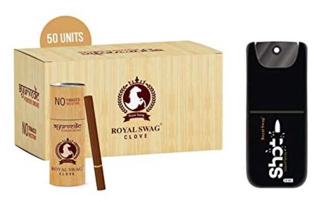 Royal Swag Ayurvedic & Herbal Cigarette,Clove Flavour (Pack of 50 Sticks, 1 Shot)