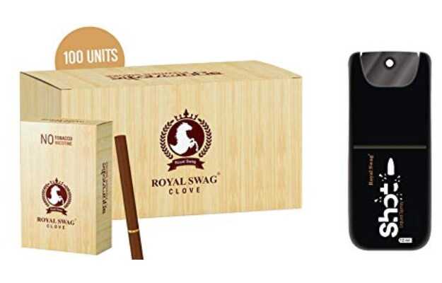 Royal Swag Ayurvedic & Herbal Cigarette, Clove Flavour (100 Sticks, 1 Shot)