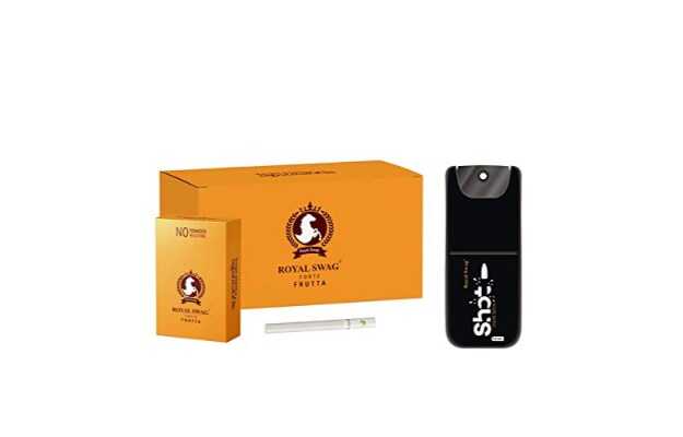 Royal Swag Ayurvedic & Herbal Cigarette, Frutta Flavour Smoke Tobacco Free Cigarettes Helps in Quit Smoking - (100 Sticks, 1 Shot) 