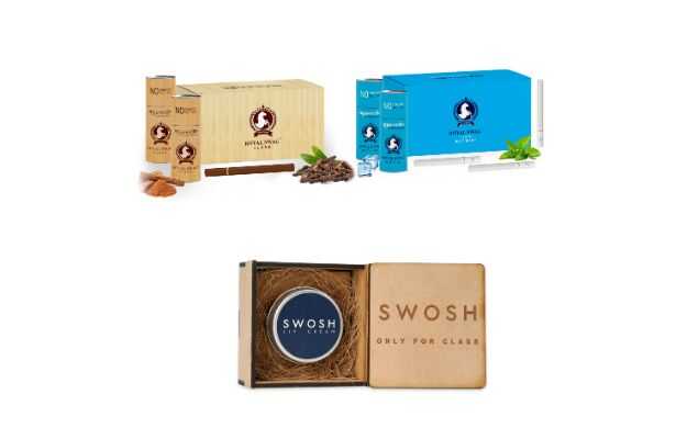 Royal Swag Ayurvedic & Herbal Cigarette Combo Pack of Clove and Mint Flavour Smoke (50 Stick Each), SWOSH Lip Cream for Smokers, Brightening Dark Lips (15 gm) Nicotine & Tobacco Free Set Of 3 Smoking Cessations