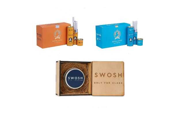 Royal Swag Ayurvedic & Herbal Cigarette Combo Pack of Mint and Frutta Flavour Smoke (50 Stick Each), SWOSH Lip Cream for Smokers, Brightening Dark Lips (15 gm) Nicotine & Tobacco Free - Set Of 3 Smoking Cessations
