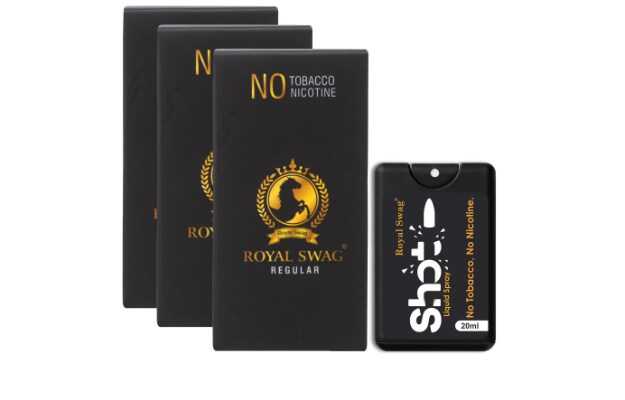 Royal Swag Ayurvedic Cigarettes Tobacco/Nicotine Free(30 Smoke,Shot 1)Helps In Quit Smoking Smoking Cessations (Pack Of 30)
