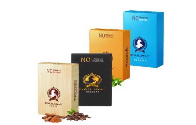 Royal Swag Herbal Cigarette(NO Tobacco) Regular, Clove, Mint, Frutta Flavor (10 Stick Each) Smoking Cessations (Pack of 40)