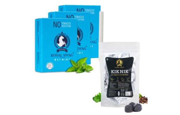  Royal Swag Ayurvedic Cigarette Combo Pack of Mint Flavour 30 Stick With Kik Nik Candy (85g) Smoking Cessations (Pack of 30)