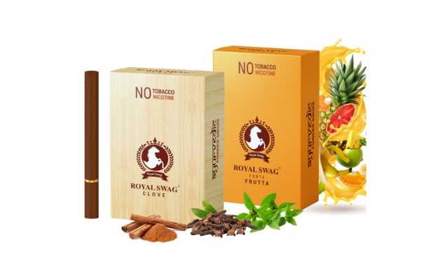 Royal Swag Herbal Cigarette Frutta And Clove Flavor (10 Stick Each) Tobacco & Nicotine Free Smoking Cessations (Pack of 20)