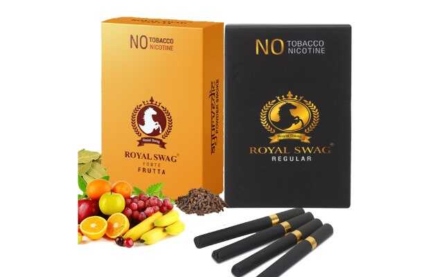 Royal Swag Herbal Tobacco & Nicotine Free Cigarette Regular & Frutta Flavor (10 Stick Each) Smoking Cessations (Pack of 20)