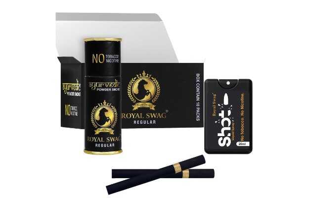 Royal Swag Herbal Cigarette Tobacco/Nicotine Free Regular Flavour (50 Sticks) With 20ml Shot Smoking Cessations (Pack of 50)