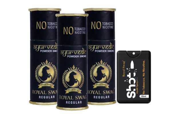 Royal Swag Herbal Cigarette Tobacco/Nicotine Free Regular Flavour (15 Sticks) With 20ml Shot Smoking Cessations (Pack of 15)