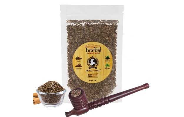 Royal Swag 100% Tobacco & Nicotine Free Herbal Mixture Organic Smoking Blend 30g With Pipe Smoking Cessations (Pack of 2)