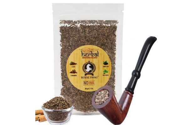 Royal Swag 100% Natural Tobacco/Nicotine Free Herbal Mix Smoking Blend 30g With Wood Pipe Smoking Cessations (Pack of 2)