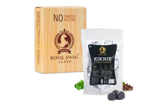 Royal Swag Herbal Cigarettes Tobacco-Free Clove Flavour 10 Stick With Kik Nik Candy 85g Smoking Cessations (Pack of 10)