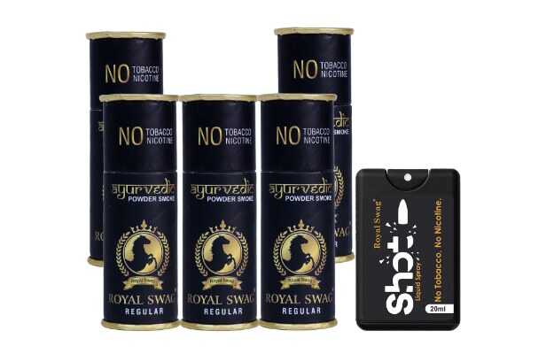 Royal Swag Herbal Cigarette Tobacco/Nicotine Free Regular Flavour (25 Sticks) With 20ml Shot Smoking Cessations (Pack of 25)