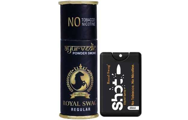 Royal Swag Herbal Cigarette Tobacco/Nicotine Free Regular Flavour (5 Sticks) With 20ml Shot Smoking Cessations (Pack of 5)