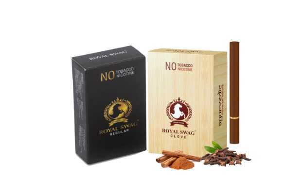 Royal Swag Herbal Cigarette Regular And Clove Flavor (10 Stick Each) Tobacco & Nicotine Free Smoking Cessations (Pack of 20)