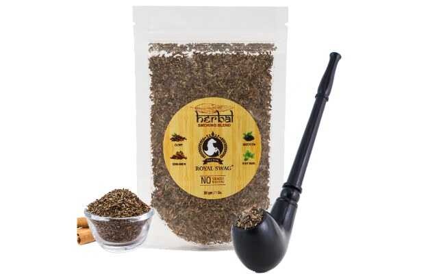 Royal Swag 100% Tobacco & Nicotine Free Organic Herbal Mixture Smoking Blend 30g With Pipe Smoking Cessations (Pack of 2)