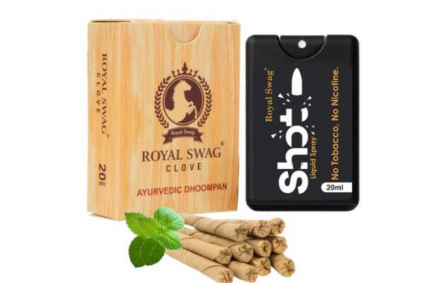 Royal Swag Ayurvedic Herbal Smoke Bidi Tobacco-Free, Nicotine Free 20 Stick With 20ML Shot Smoking Cessations (Pack of 20)