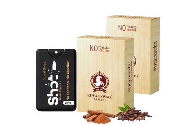 Royal Swag Herbal Cigarettes (Tobacco/Nicotine Free) Clove Flavour 20 Sticks With 20ML Shot Smoking Cessations (Pack of 20)