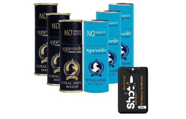 Royal Swag Herbal Cigarettes Regular, Mint Flavour (30 Stick) With 20ML Shot - Nicotine Free Smoking Cessations (Pack of 30)