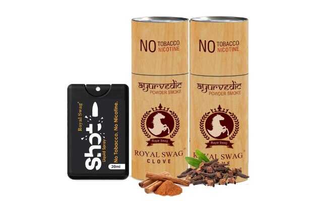 Royal Swag Herbal Cigarettes (Tobacco/Nicotine Free) Clove Flavour 10 Sticks With 20ML Shot Smoking Cessations (Pack of 10)