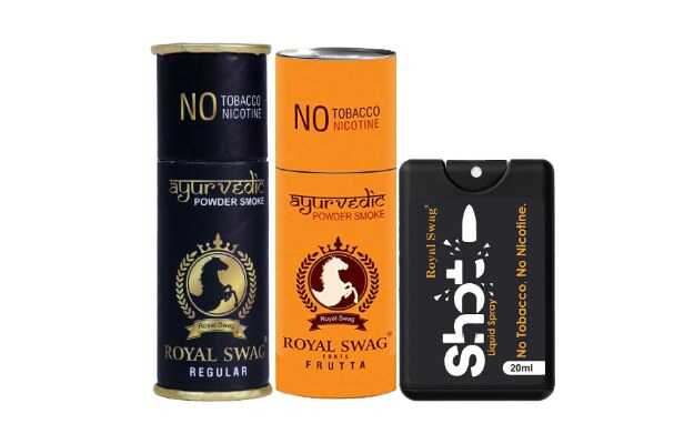 Royal Swag Herbal Cigarettes Regular, Frutta Flavour (10 Stick) With 20ML Shot - No Nicotine Smoking Cessations (Pack of 10)