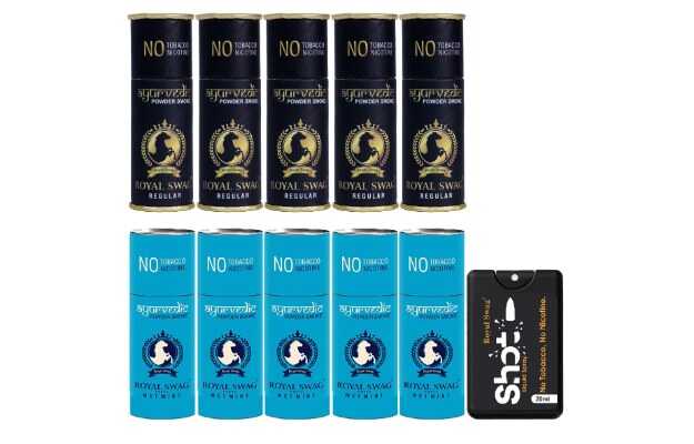Royal Swag Herbal Cigarettes Regular, Mint Flavour (50 Stick) With 20ML Shot - Nicotine Free Smoking Cessations (Pack of 50)