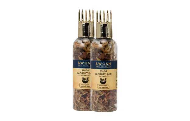 SWOSH Ayurvedic Herbal Hair Oil Mix 2 Combo Bottle with Herbal Mix for Healthy Hair Growth Packed with Goodeness of Ayurvedic Natural Dried Herbs For Oil Infusion