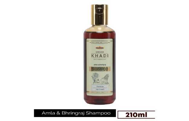 SWOSH Khadi Amla Bhringraj Hair Cleanser Hair Fall Control Shampoo Paraben Free (210 ml)
