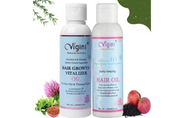 Vigini Natural Actives Hair Growth vitalizer Oil & Early Greying Hair Oil