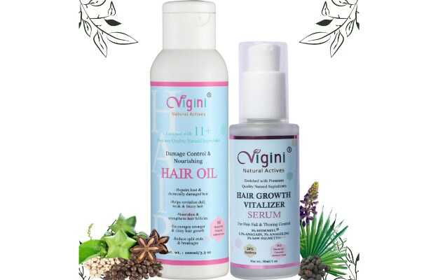 Vigini Natural Actives Damage Control & Nourishing Hair Oil & Hair Growth vitalizer Serum (200ml)