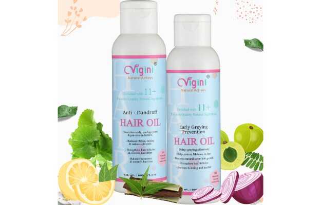 Vigini Natural Chronic Anti Dandruff Hair Oil & Early Anti Greying Prevention Hair Oil