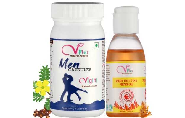  Vigini Natural Actives Fiery Hot 2 in 1 Mens Oil & Men Capsule