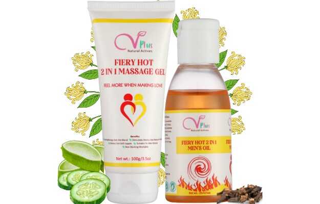 Vigini Natural Actives Fiery Mens Hot Massage Gel & Fiery Hot Mens Oil