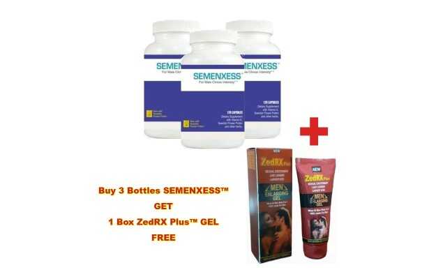 Semenxess™ - (Combo Offer) Semen Volume Capsules - Increase Sperm Ejaculation - (120 Capsules) - 3 Bottles & Get ZedRX Plus™ GEL (Free)