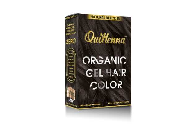 QuikHenna Damage Free Organic Gel Hair Color Natural Black 1N 120g