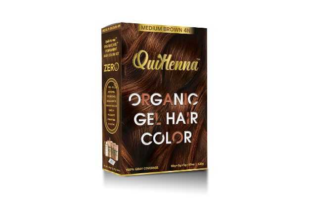 QuikHenna Damage Free Organic Gel Hair Color Medium Brown 4N 120g