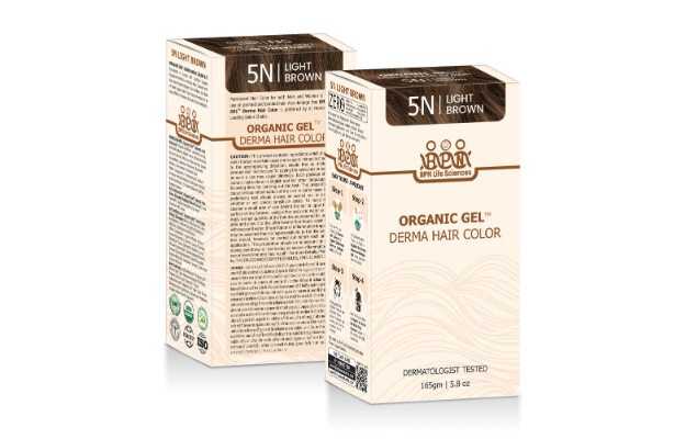QuikHenna Derma Organic Gel Long Hair Color Light Brown 5N 165g