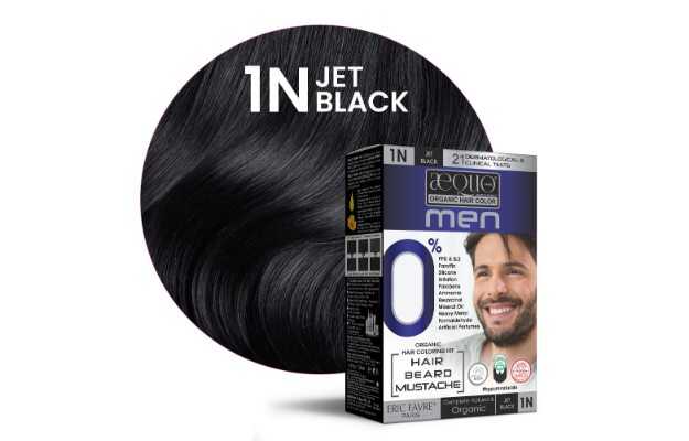 Aequo Organic Permanent Hair Color For Hair Beard & Moustache Men 1N Jet Black 170ml