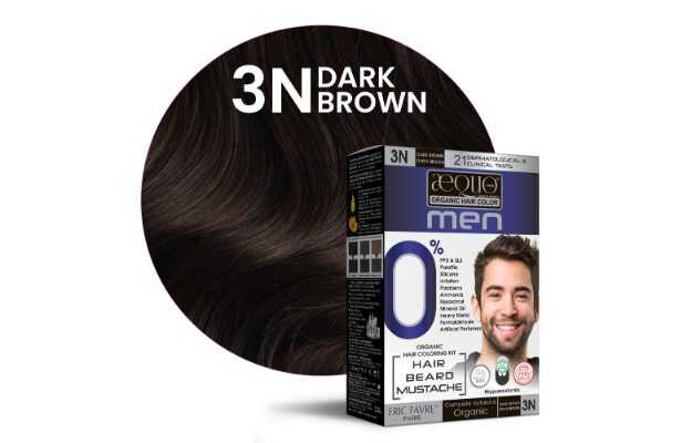 Aequo Organic Permanent Hair Color For Hair Beard & Moustache Men 3N Dark Brown 170ml