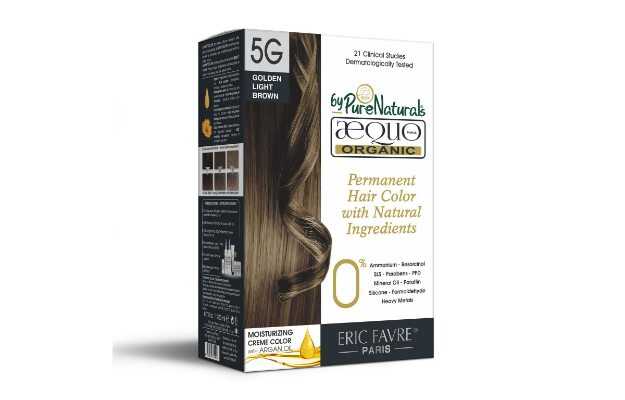 Aequo Organic Dermatologist Recommended Permanent Cream Hair Color Kit 5G Golden Light Brown 160ml