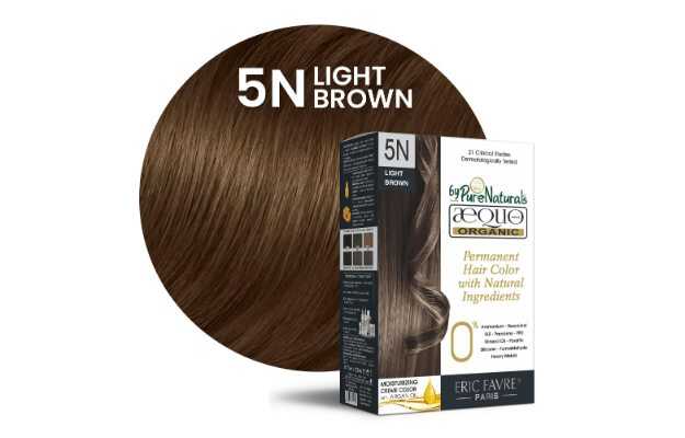 Aequo Organic Dermatologist Recommended Permanent Cream Hair Color Kit 5N Truffle Light Brown 160ml
