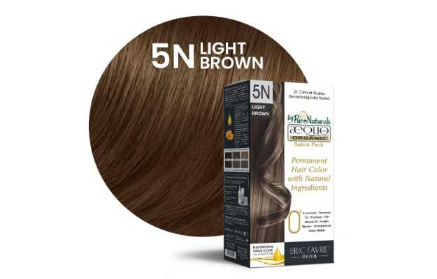 Aequo Organic Damage Free Cream Hair Color Salon Pack 5N Light Brown 120 ml