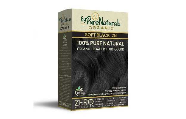 byPureNaturals 100% Organic Powder Soft Black Hair Color for Men & Women 120 Gram 