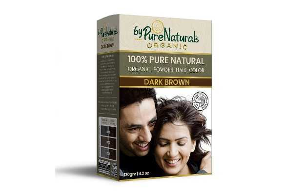 byPureNaturals 100% Organic Powder Dark Brown Hair Color for Men & Women 120Gm