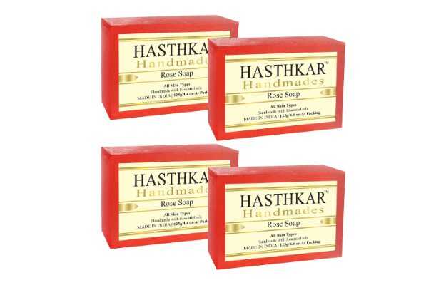 Hasthkar Handmades Glycerine Rose Soap 125gm (Pack of 4)