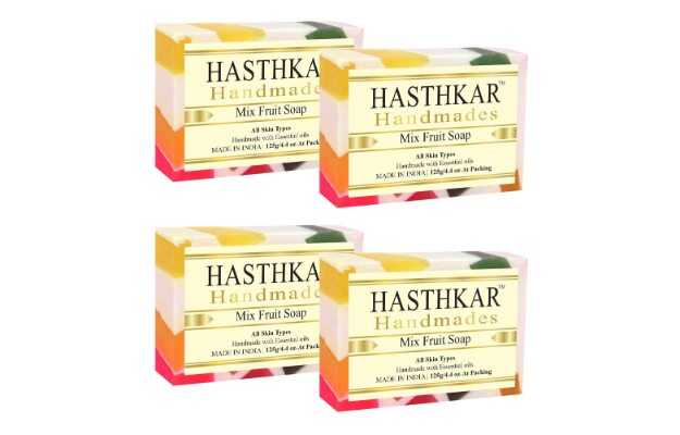 Hasthkar Handmades Glycerine Mix Fruit Soap 125gm (Pack of 4)