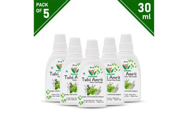 Vaddmaan Tulsi Amrit Drops Pack of 5 (30 ml each)