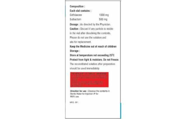 Jidocef SB Injection 1.5 Gm: Uses, Price, Dosage, Side Effects ...